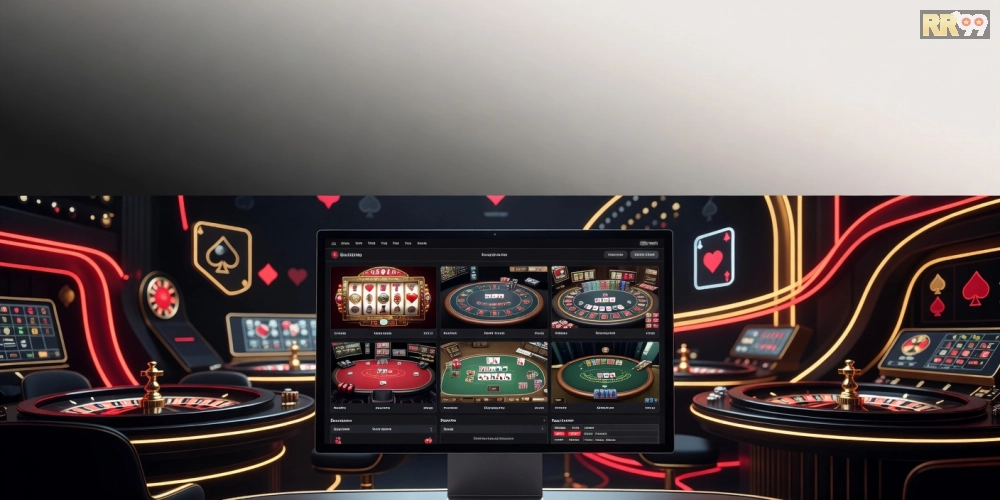 Minh họa khái niệm casino 69vn với giao diện trò chơi trực tuyến hiện đại và an toàn