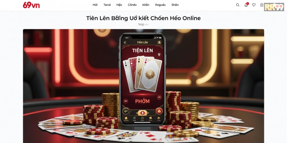 Minh họa giao diện game bài uy tín trên nền tảng 69vn với các trò chơi phổ biến