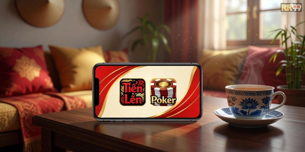 Minh họa khái niệm tải game bài 69vn với giao diện ứng dụng hiện đại và các trò chơi phổ biến